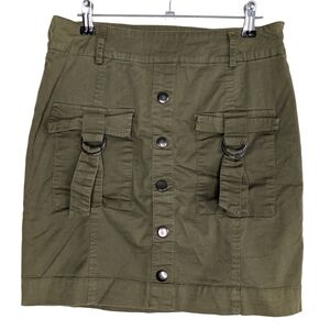 Guess Women's Size 2 Green Khaki‎ Cargo Midi Pencil Skirt